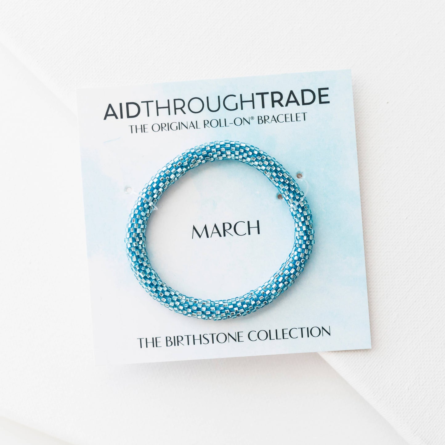 Roll-On® Bracelet - March Birthstone