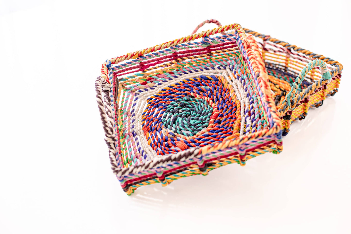 Sari Wrapped Wire Square Tray w/Handles