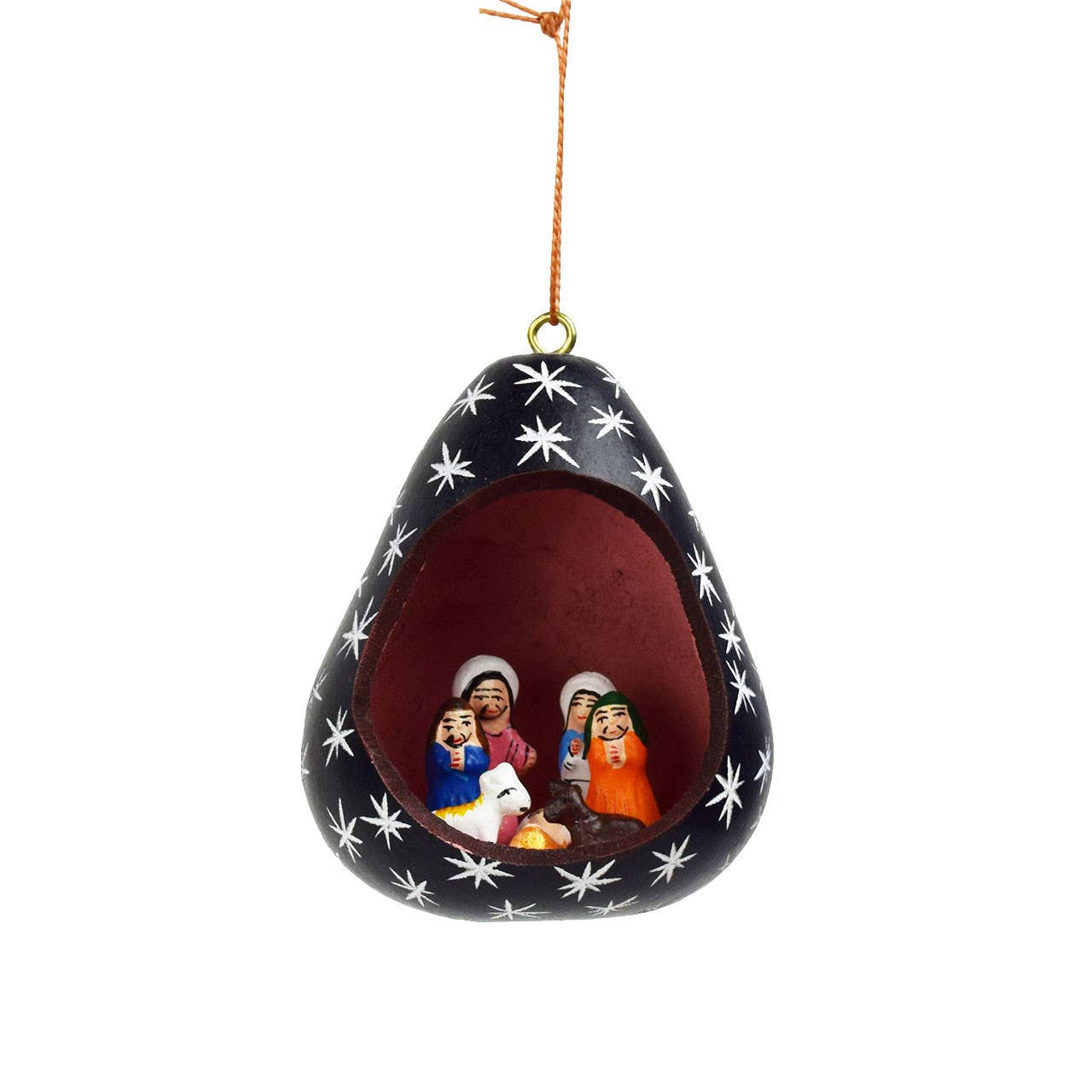 Nativity Gourd Ornament