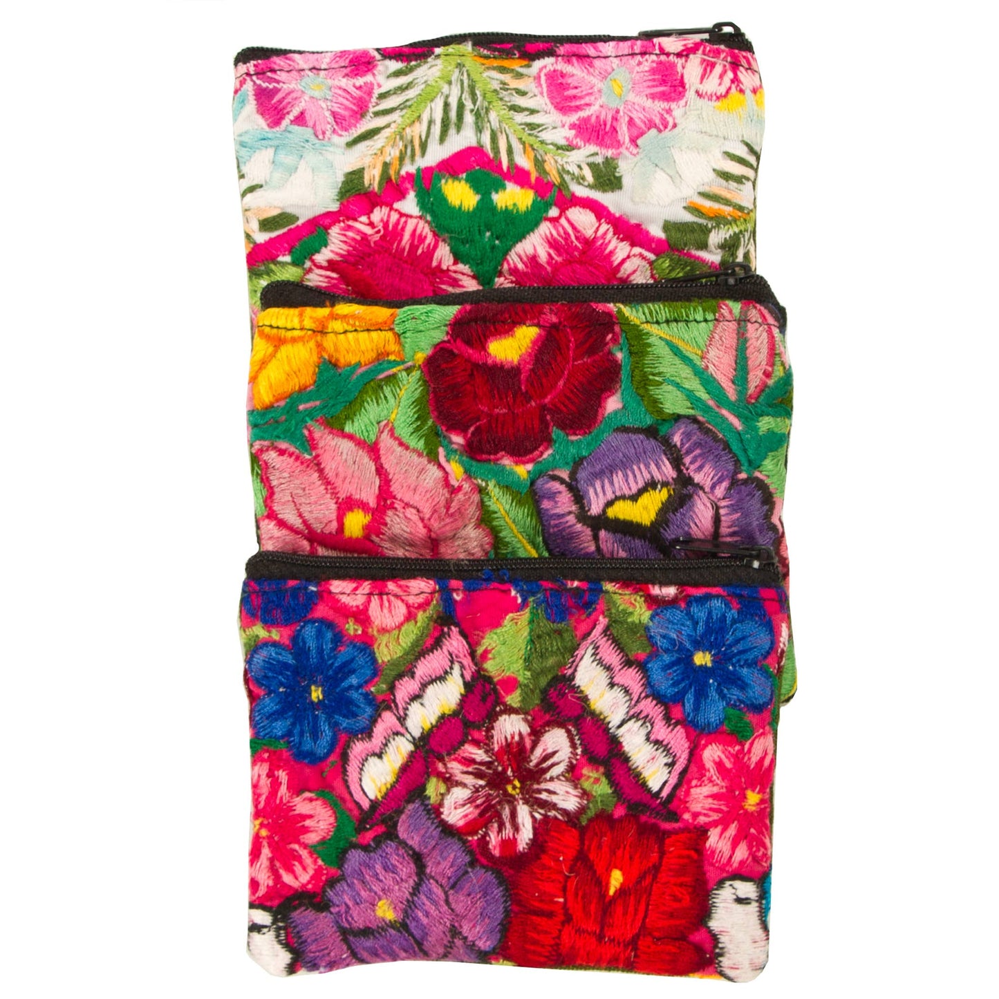 Embroidered Flower Coin Purse