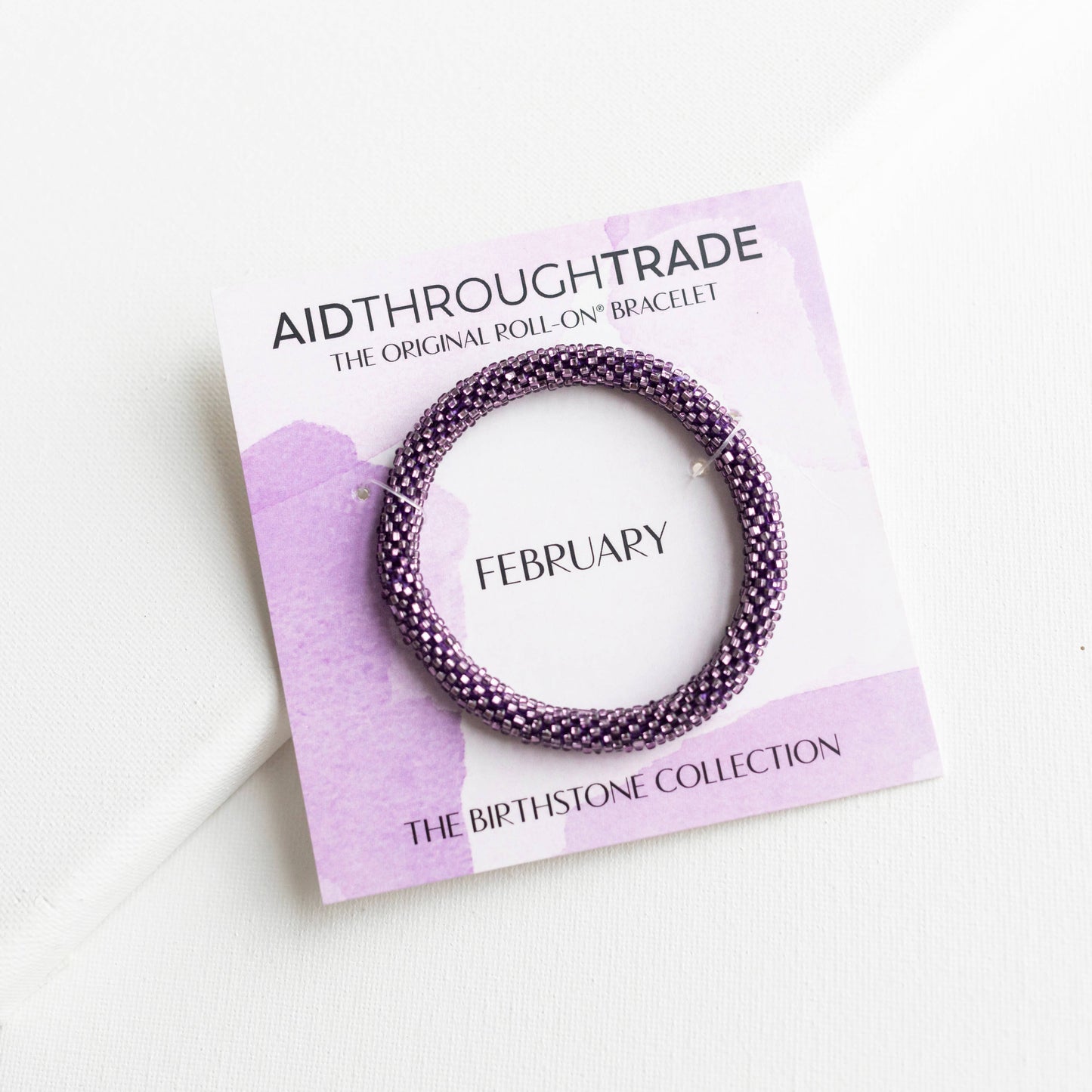 Roll-On® Bracelet - February Birthstone