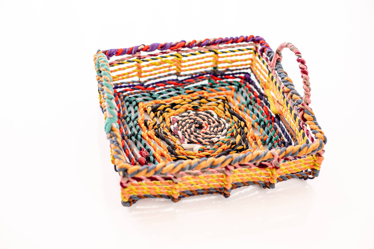 Sari Wrapped Wire Square Tray w/Handles