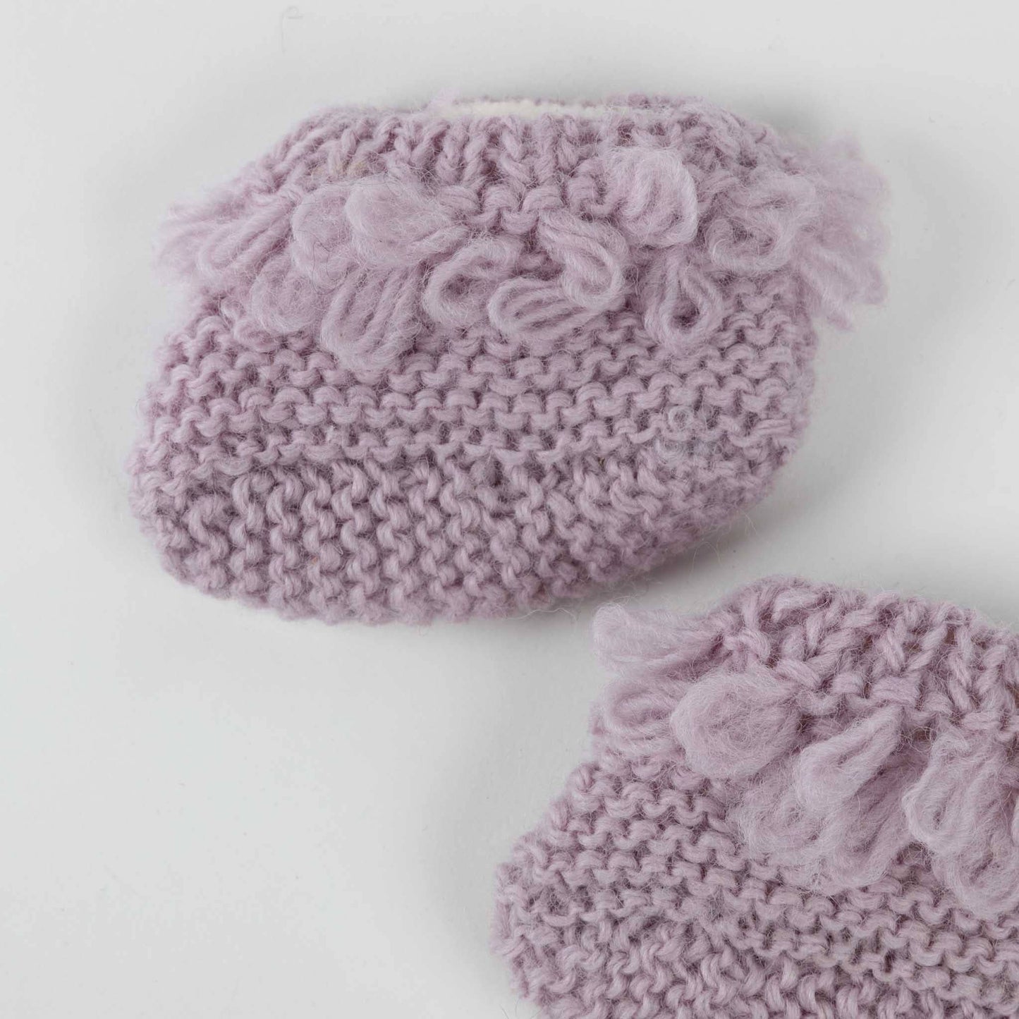 Lavender Knit Baby Booties