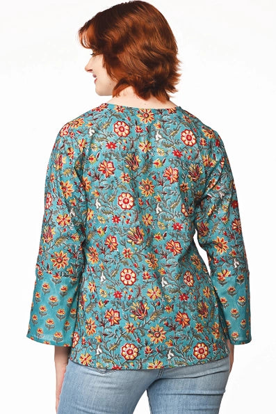 Turquoise & Gold Block Print Tunics