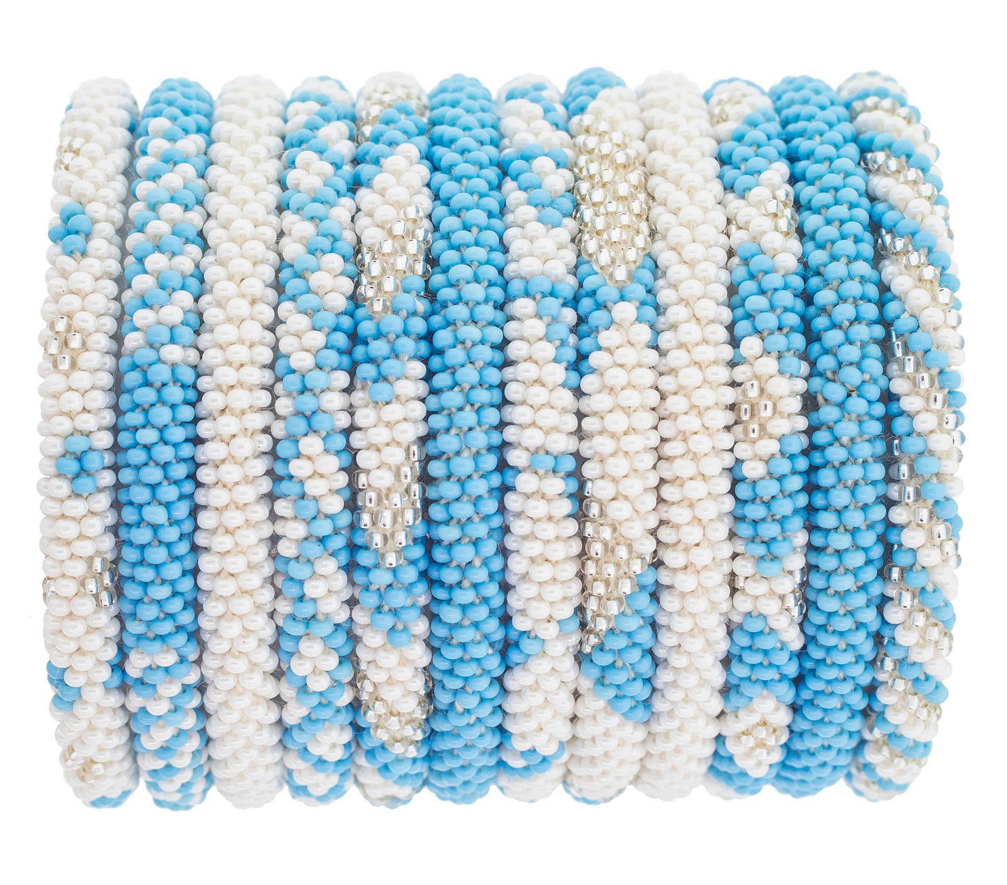 Roll-On® Bracelets - Carolina Blue and White
