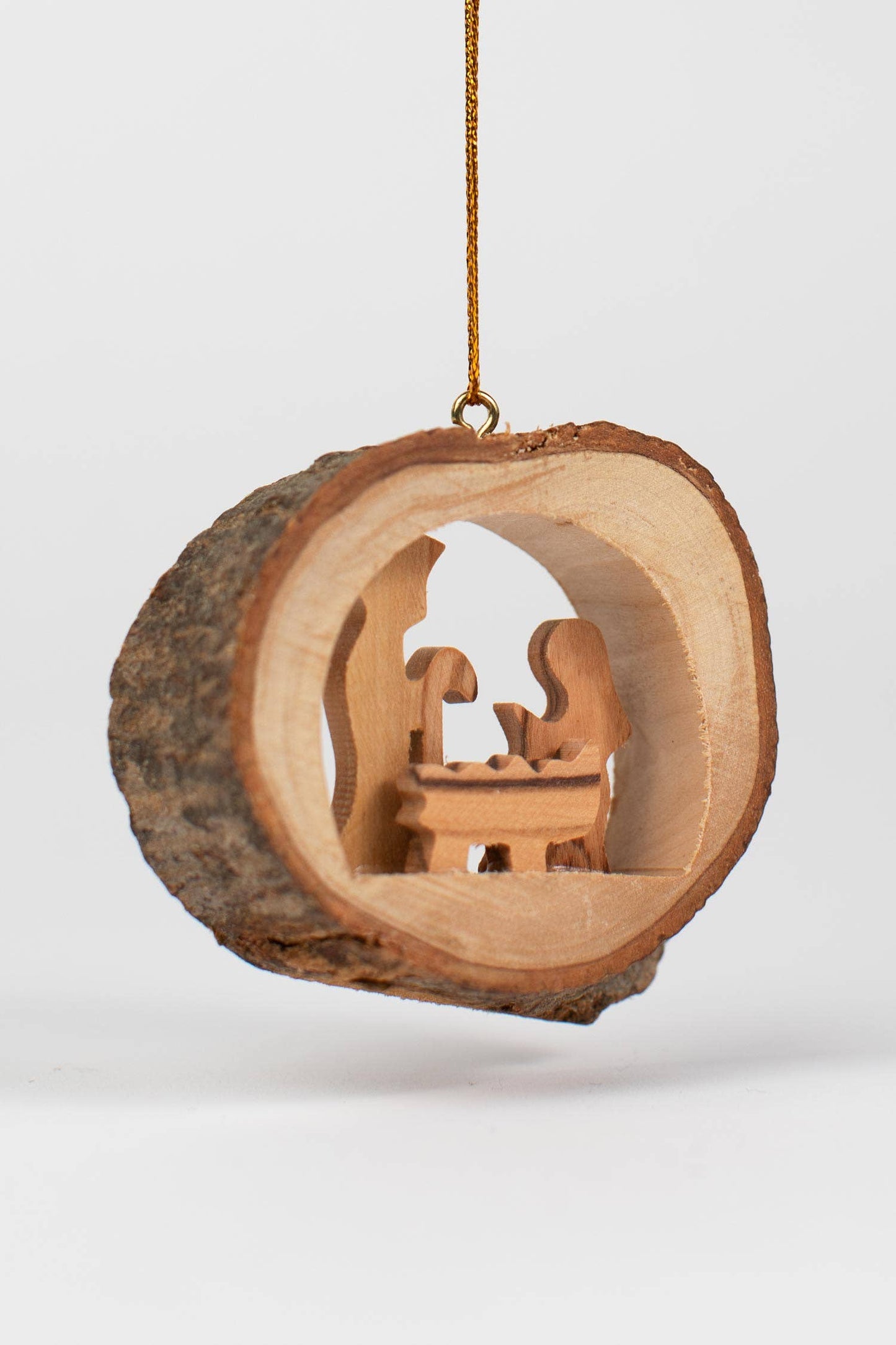 Olive Wood Nativity Ornament