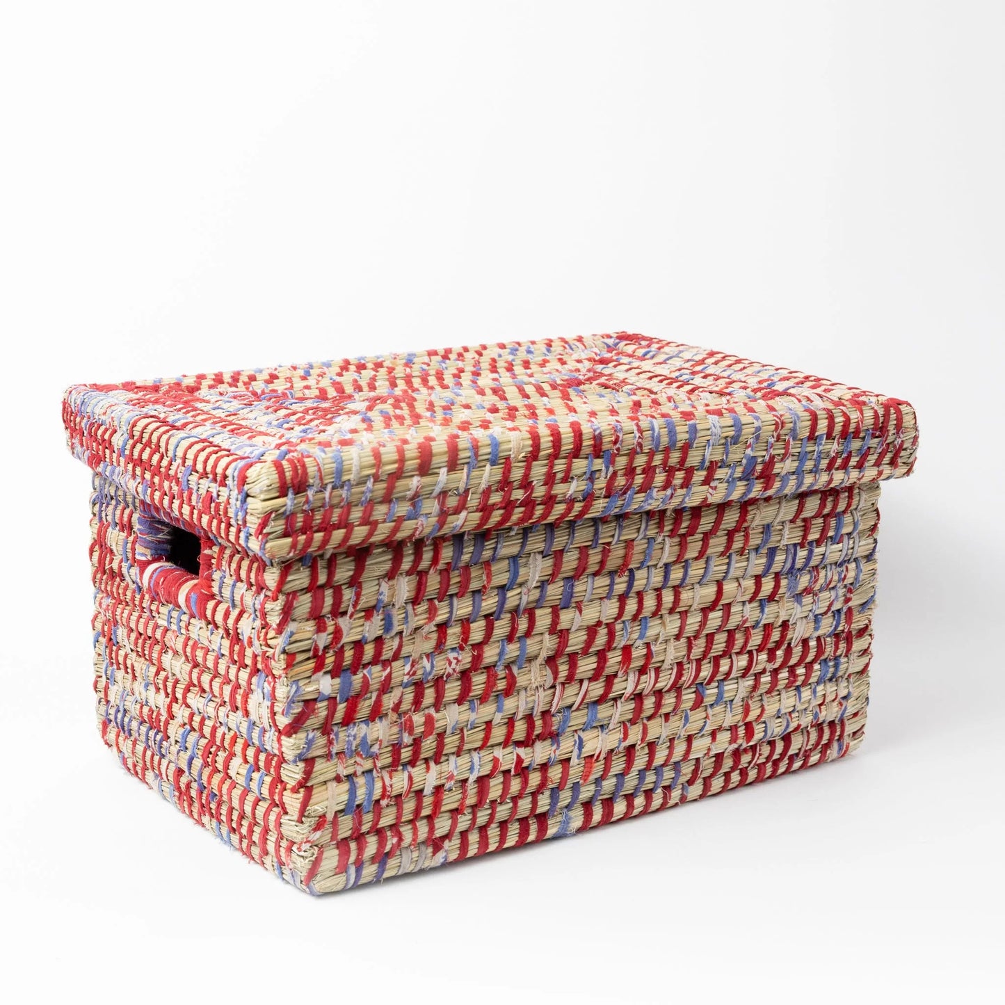 Hand Woven Lidded Storage Basket