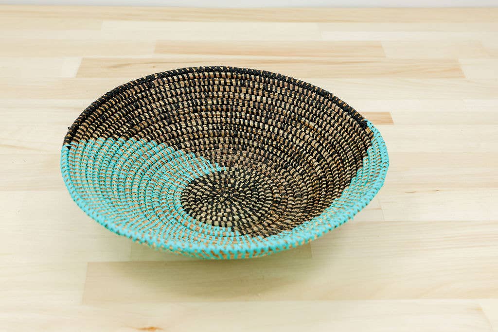 Multi-Color Sweet Grass Wall Basket / Bowl - Large