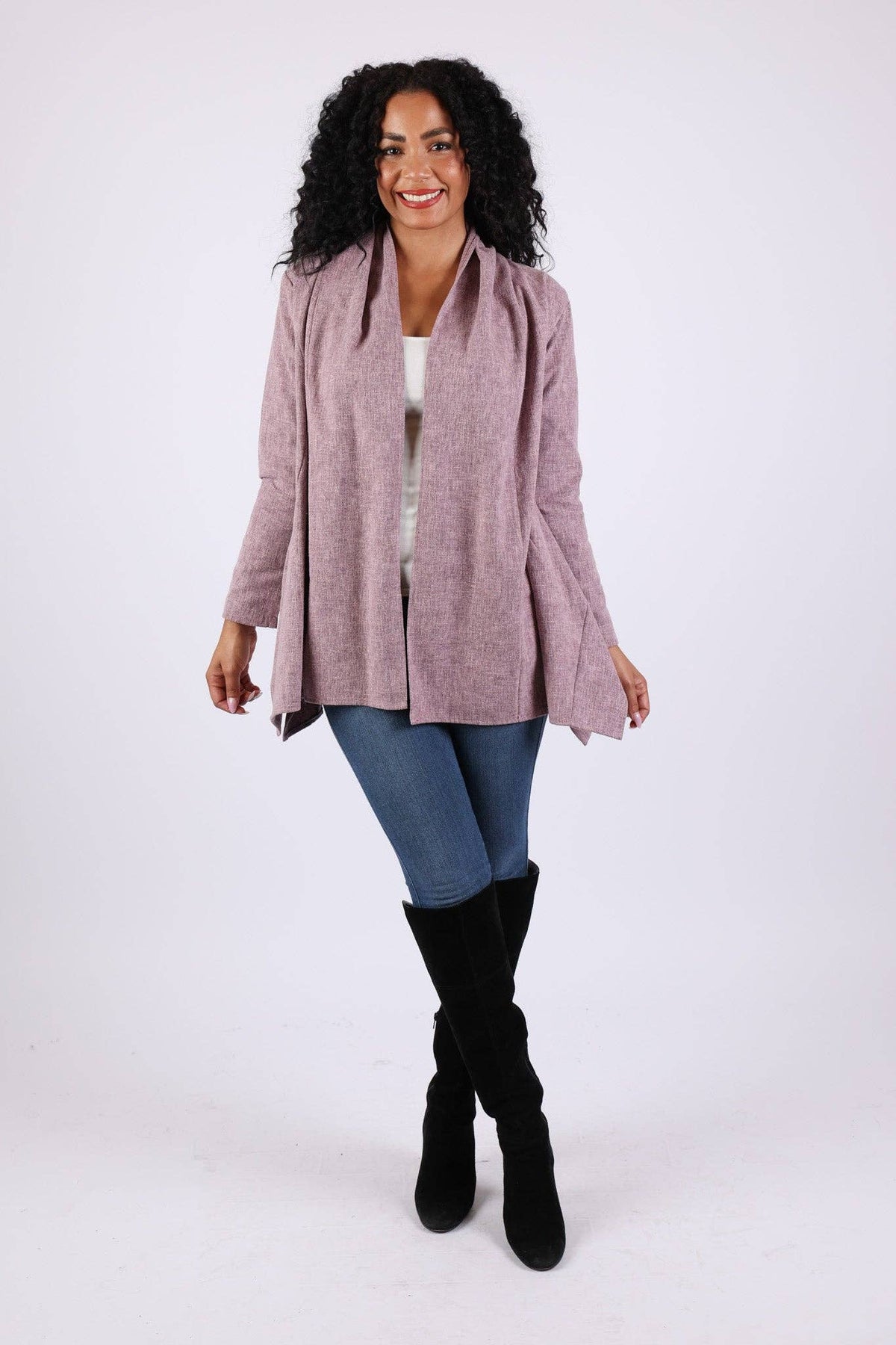 Lavender Cotton Flared Cardigan