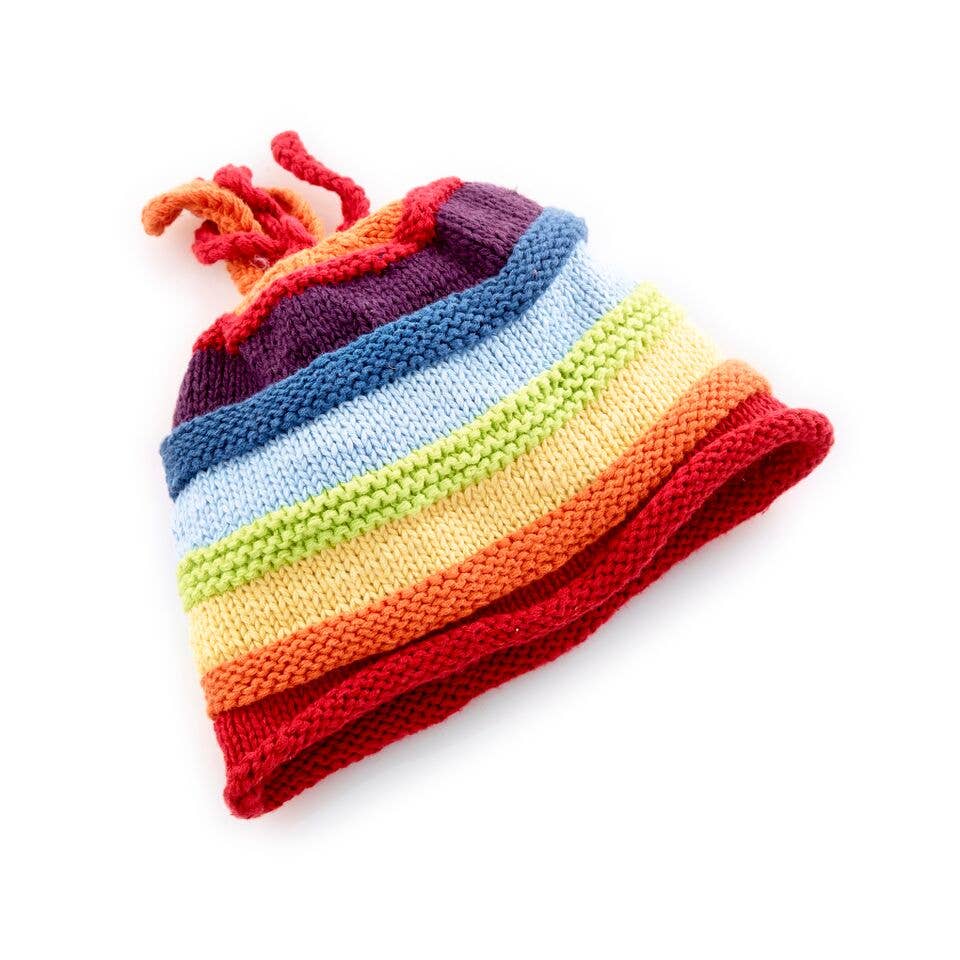 Rainbow Striped Baby Beanie