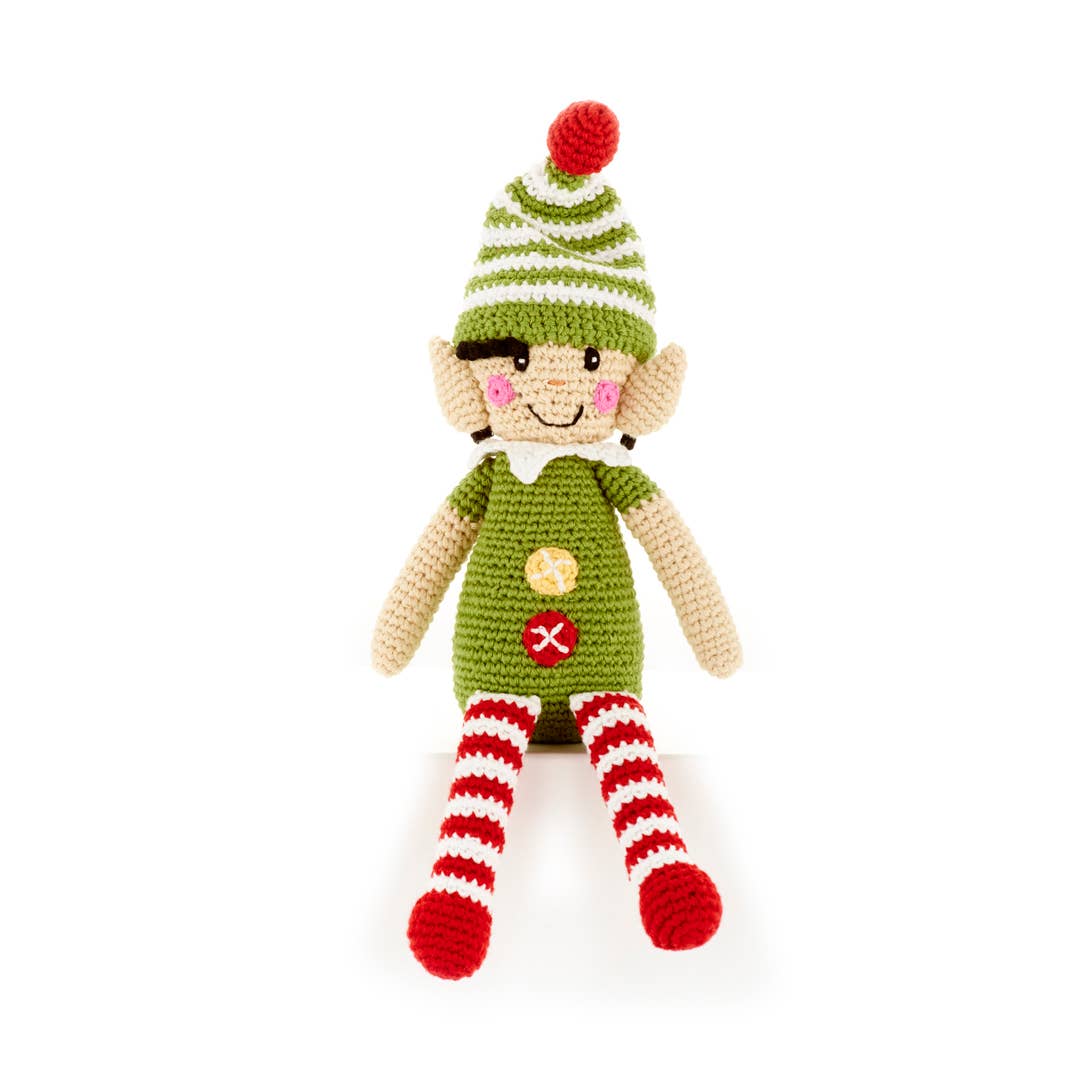 Plush Christmas Elf w/Rattle