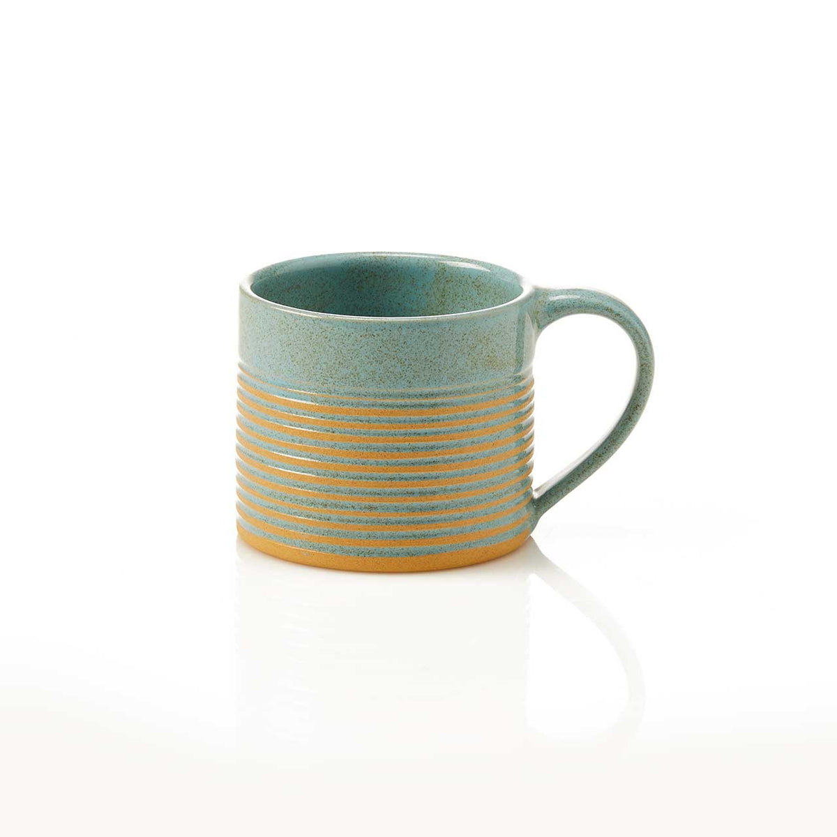 Turquoise and Tan Ceramic Mug
