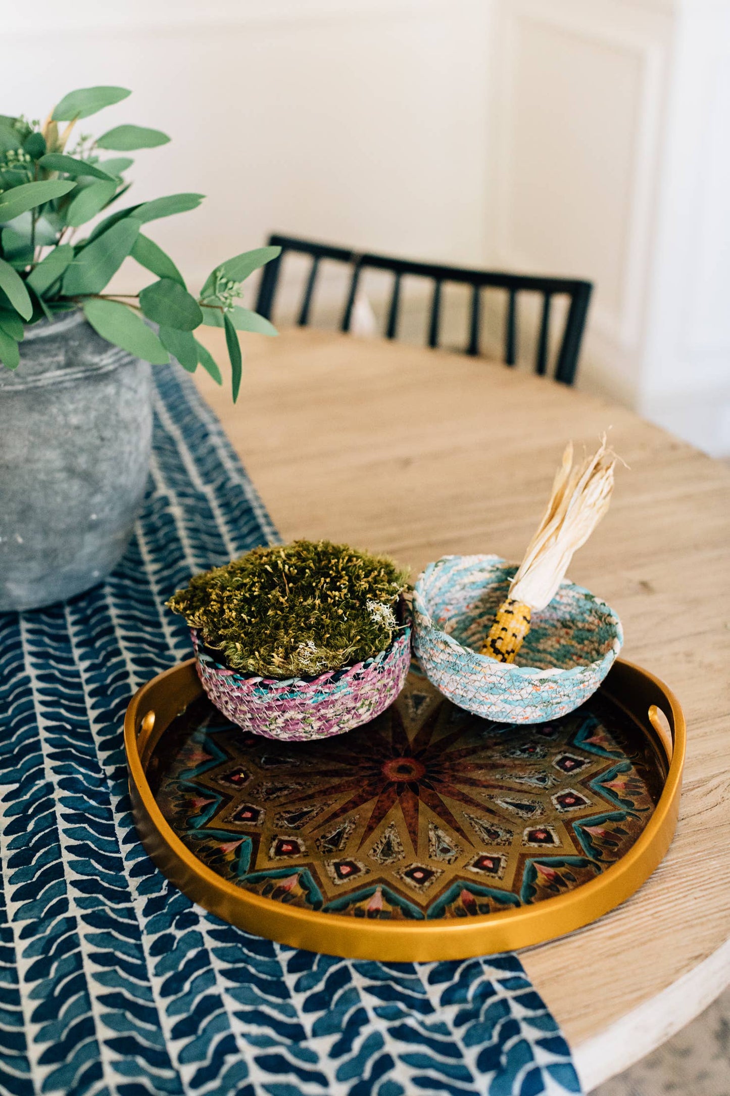 Small Swirling Sari Basket