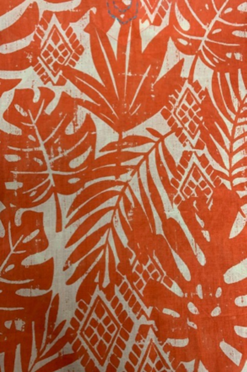 Orange Palm Tunic w/Teal Trim