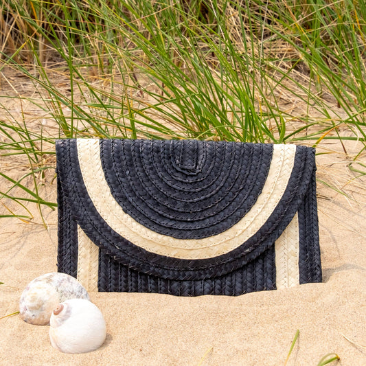 Handwoven Black/Ivory Clutch