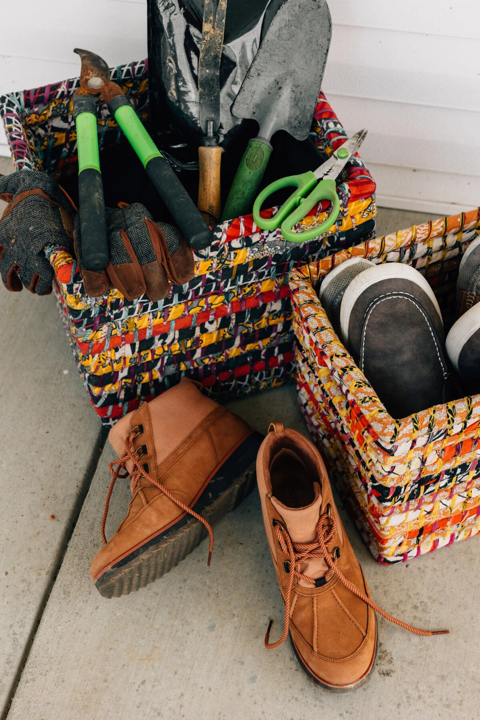Sari Recycled Fabric Basket - Small