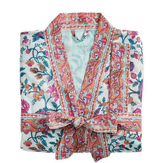 Cotton Laila Block Print Short Robe