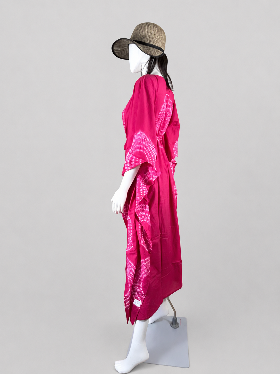 Tie-Dye 100% Cotton Kaftan Dress - Pink