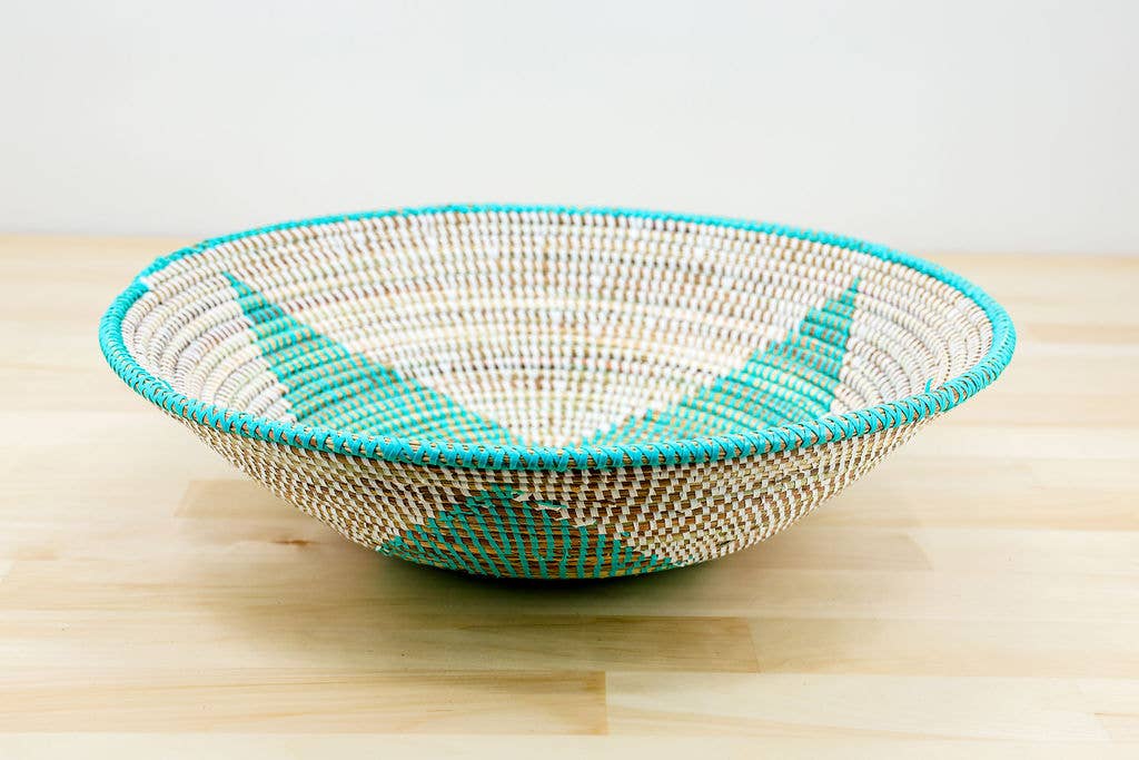 Multi-Color Sweet Grass Wall Basket / Bowl - Large
