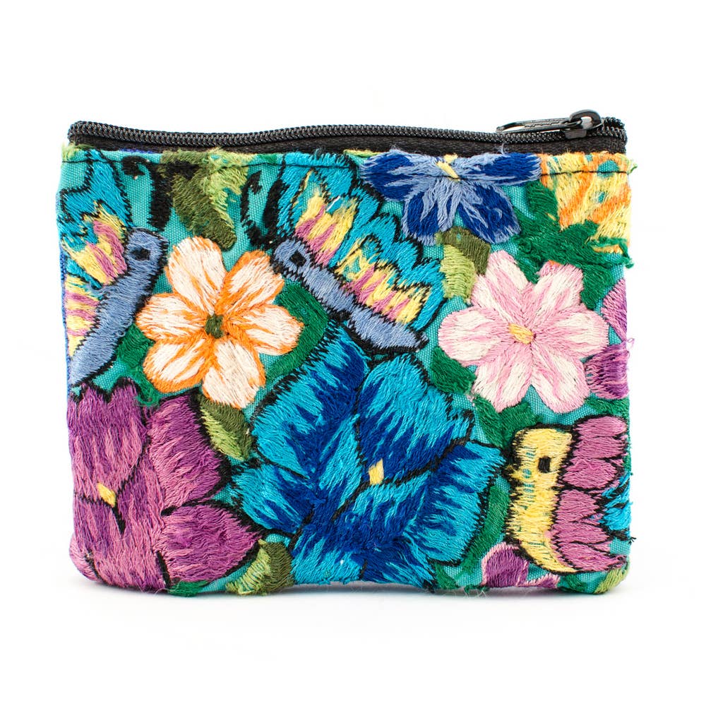 Embroidered Flower Coin Purse