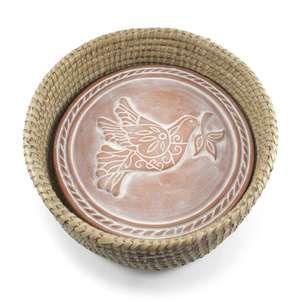Round Bread Basket w/Dove Warmer