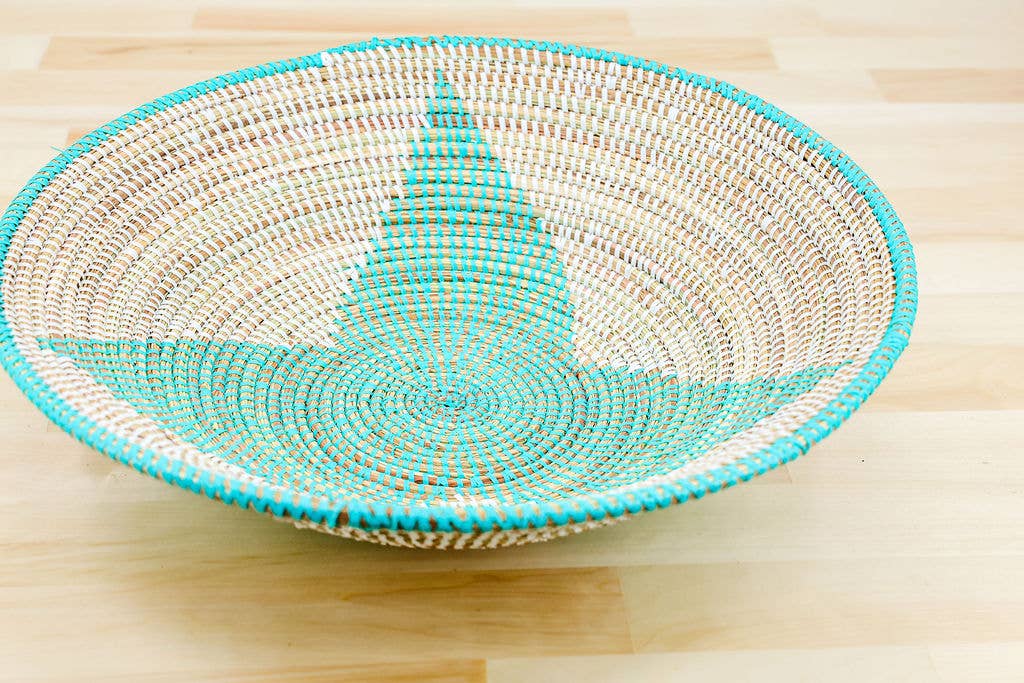 Multi-Color Sweet Grass Wall Basket / Bowl - Large