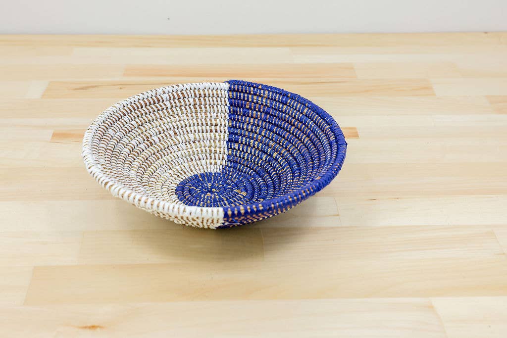 Multi-Color Sweet Grass Wall Basket / Bowl - Medium