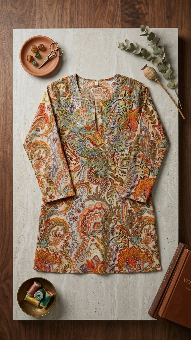 Saffron Bloom Organic Cotton Tunic