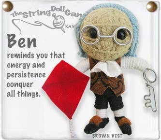 String Doll Keychain - Ben Franklin