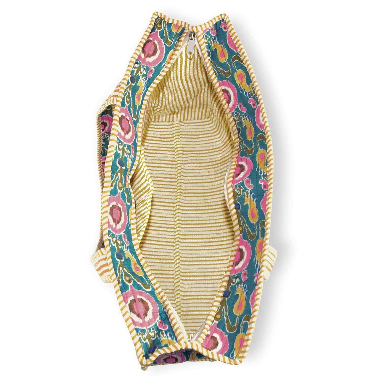 Lagoon Paisley Quilted Tote Bag