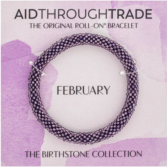 Roll-On® Bracelet - February Birthstone