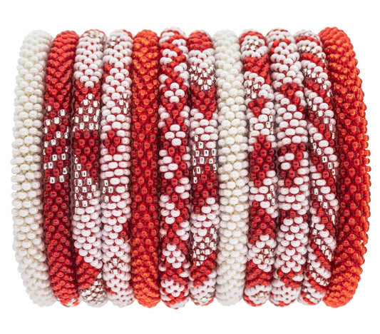 Roll-On® Bracelets - Red and White