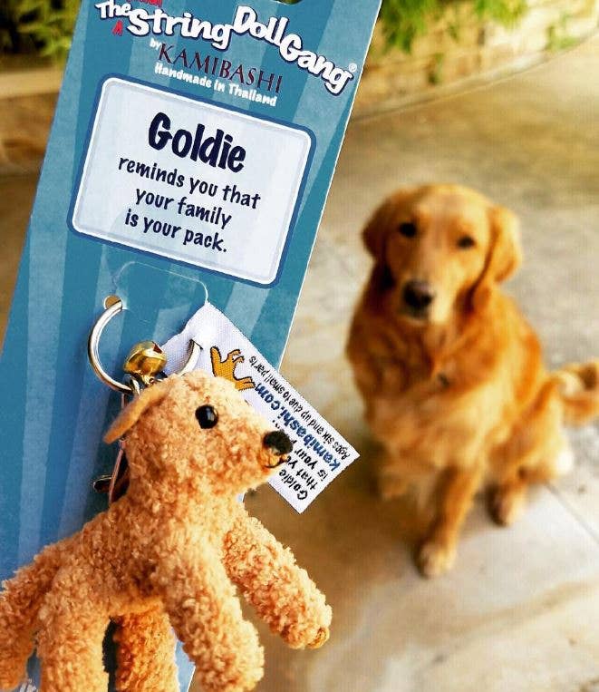 Goldie the Golden Retriever String Doll Keychain