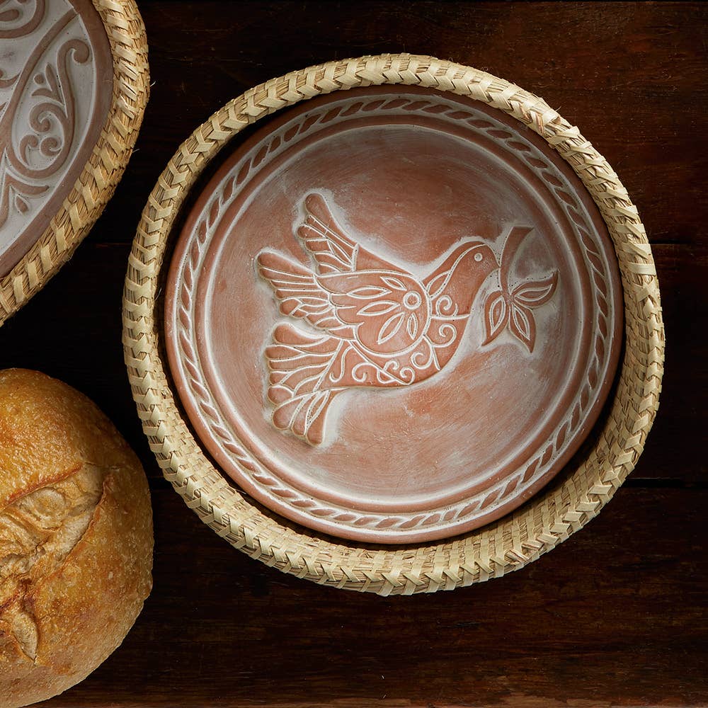 Round Bread Basket w/Dove Warmer