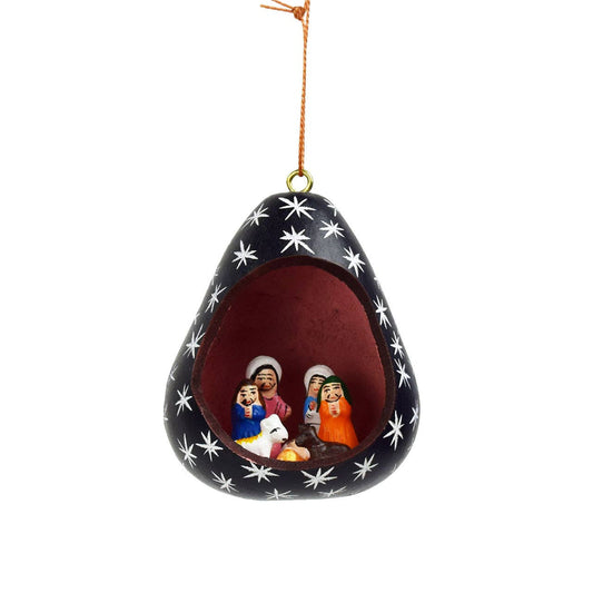 Nativity Gourd Ornament