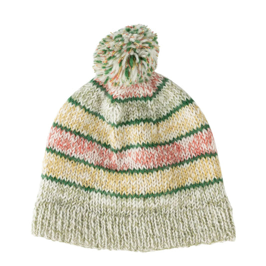 Green/Pink Marbled Wool Hat