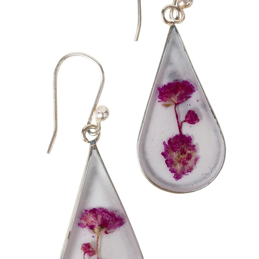 Purple Flower Earrings