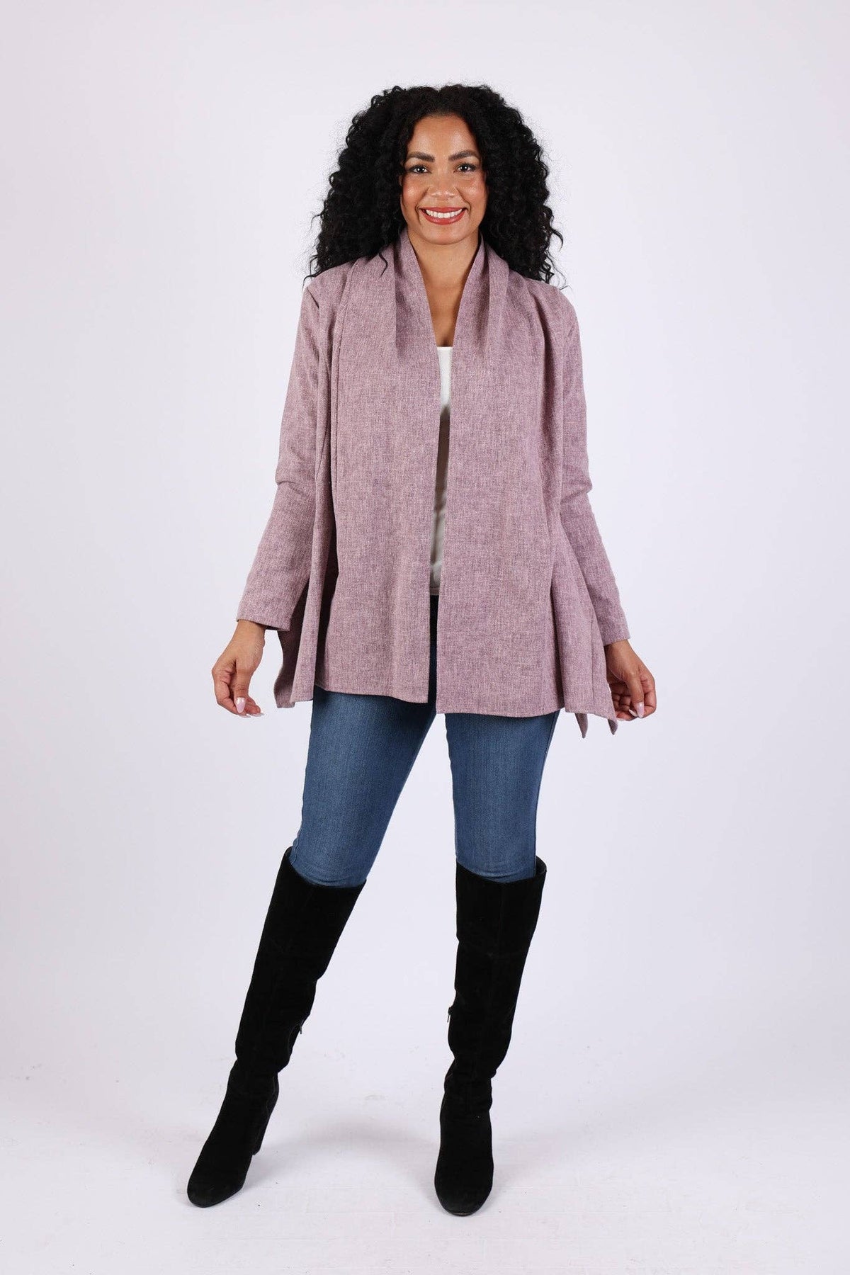 Lavender Cotton Flared Cardigan