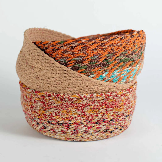 Recycled Sari Fabric Basket