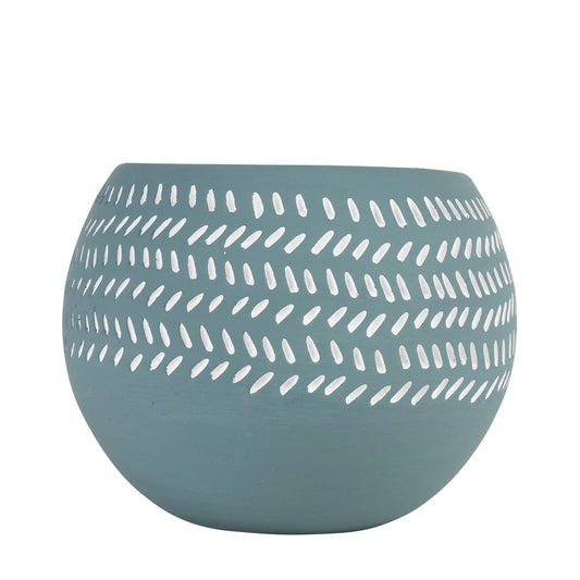 Teal Terracotta Planter - Small