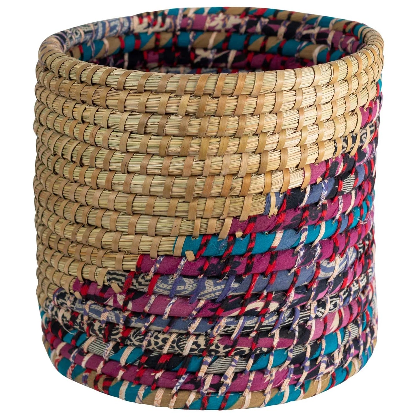 Hand Woven Recycled Fabric Basket