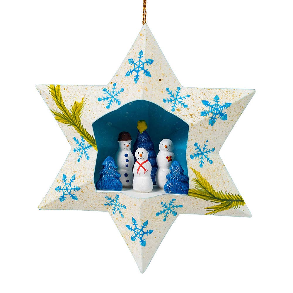 Snowman Filled Star Ornament