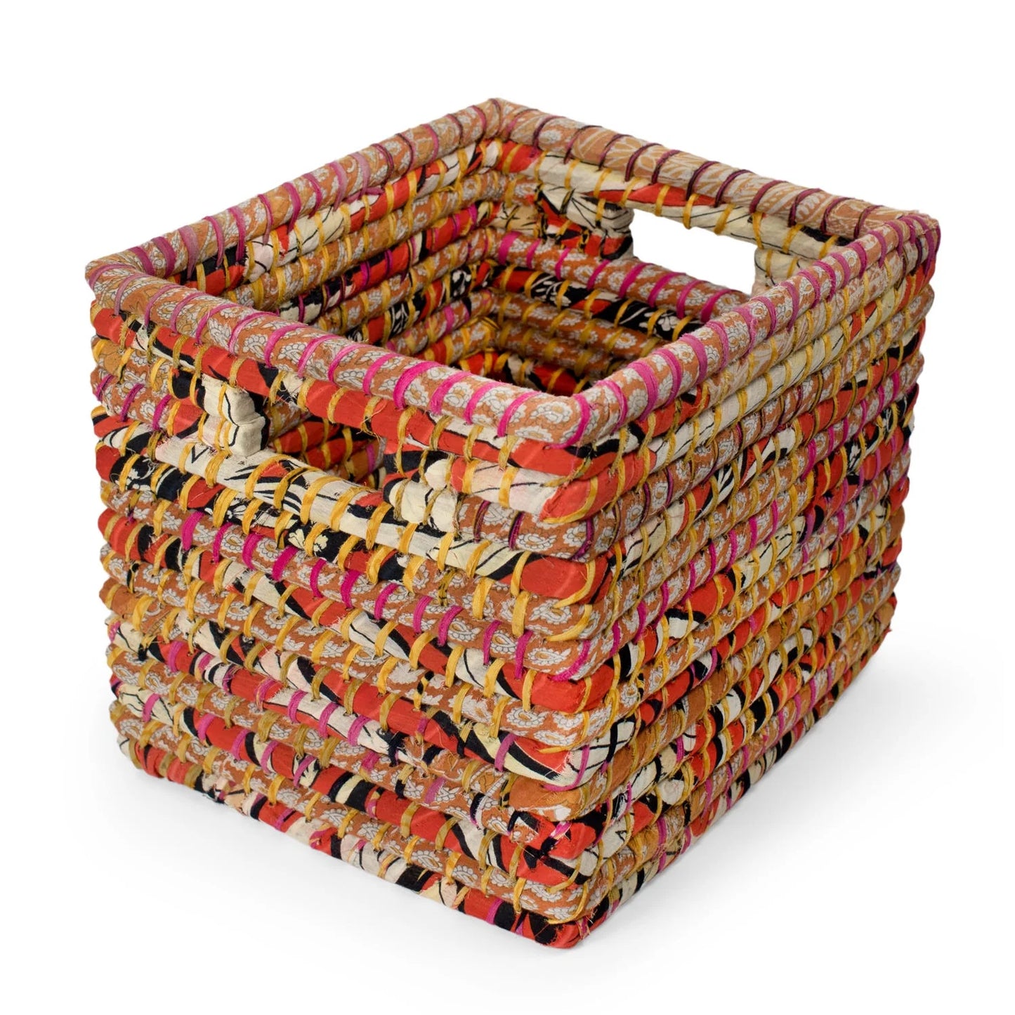 Sari Recycled Fabric Basket - Large