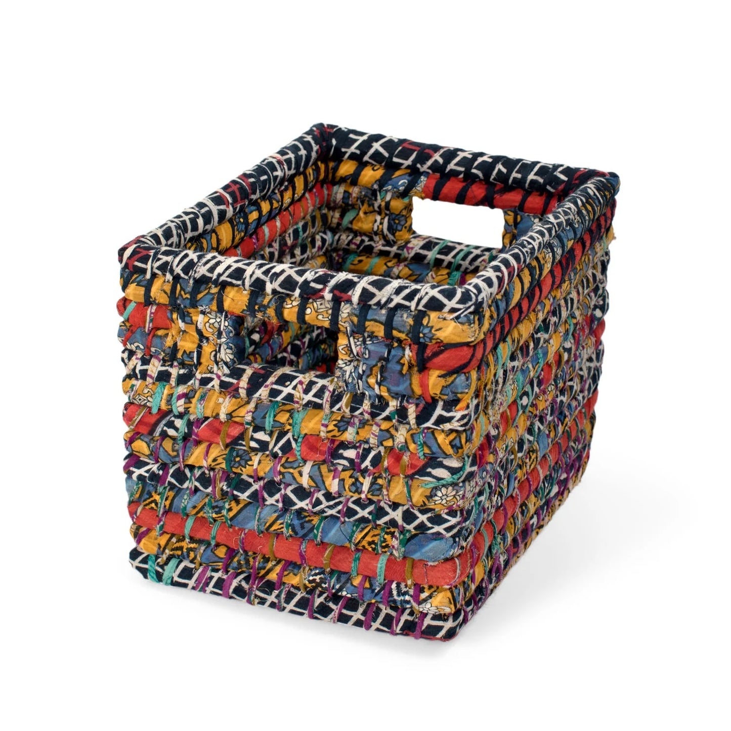 Sari Recycled Fabric Basket - Small