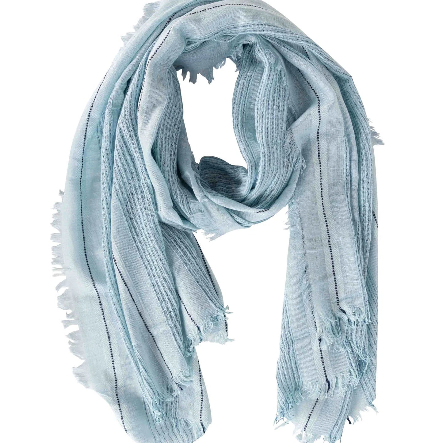 Sky Blue Striped Scarf