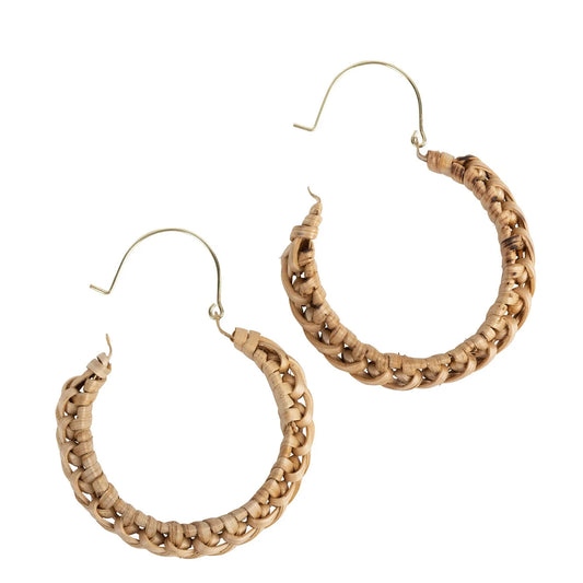 Bamboo Wrapped Hoop Earring