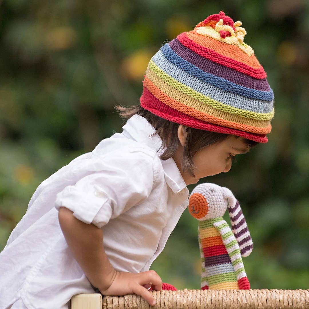 Rainbow Striped Baby Beanie