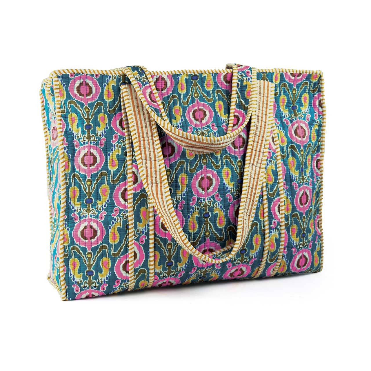 Lagoon Paisley Quilted Tote Bag