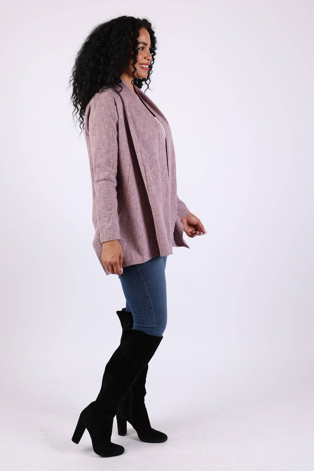Lavender Cotton Flared Cardigan