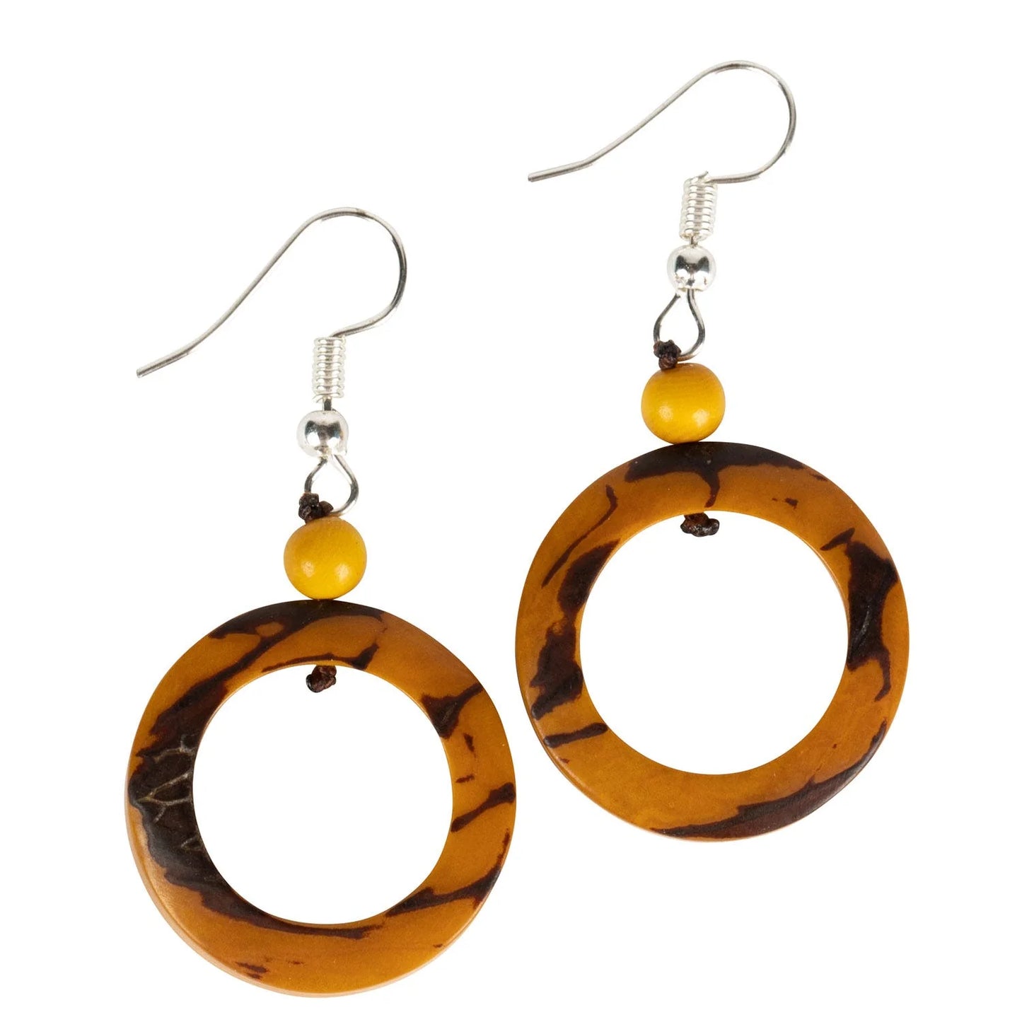 Mustard/Brown Tagua Earrings